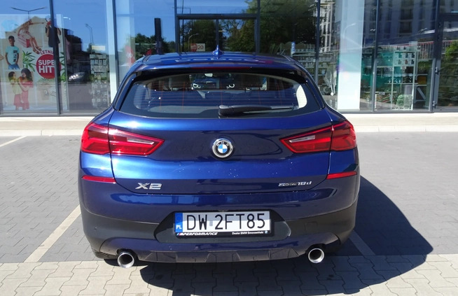 BMW X2 cena 93550 przebieg: 52000, rok produkcji 2018 z Wrocław małe 742